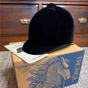Women’s Black Velvet Riding Helmet - Grand Prix Gold